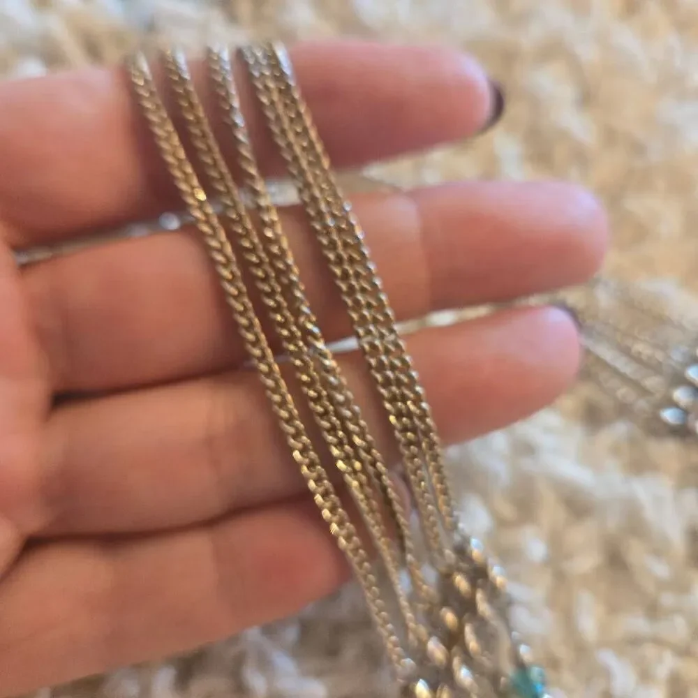 NWOT 5 strand Mixed Bead Necklace Turquoise